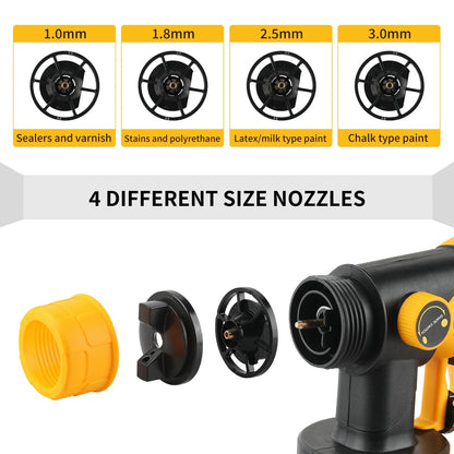 Pistola a spruzzo elettrica DEWALT da 800 ml – senza fili, batteria da 18 V – di livello professionale per applicazioni uniformi su pareti, mobili e progetti fai-da-te