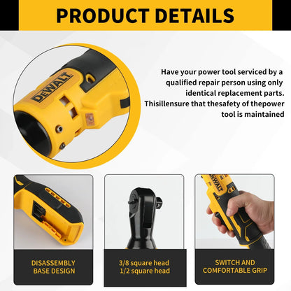Dewalt 512 — Chiave ad angolo retto brushless da 20 V, coppia elevata da 95 N·m, 2500 RPM, design compatto per la manutenzione automobilistica.