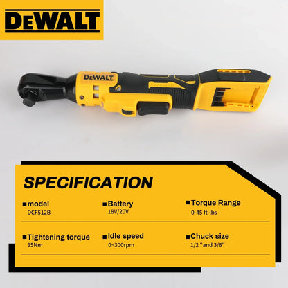 Dewalt 512 — Chiave ad angolo retto brushless da 20 V, coppia elevata da 95 N·m, 2500 RPM, design compatto per la manutenzione automobilistica.
