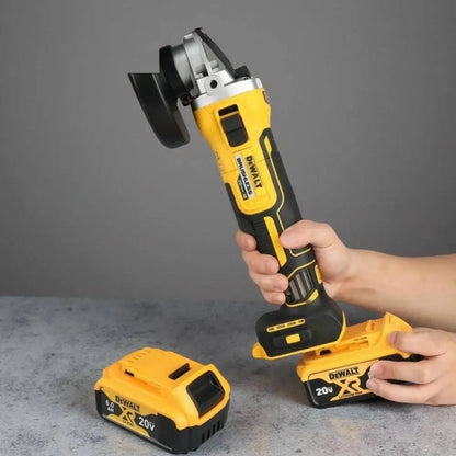 Smerigliatrice angolare DEWALT 20V MAX* con interruttore a paletta, modello DCG416B — smerigliatrice angolare wireless brushless da 125 mm, 9000 RPM, alimentata a batteria al litio, ideale per taglio e lucidatura.