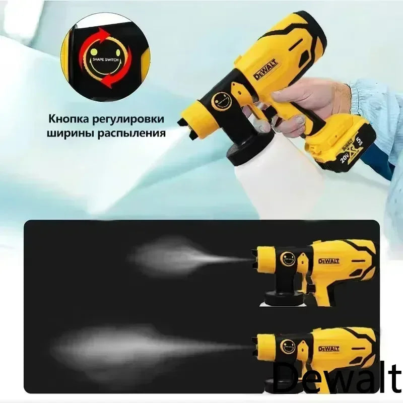 Pistola a spruzzo elettrica senza fili DEWALT da 800 ml — verniciatore portatile ad alta potenza per rivestimenti auto e mobili, aerografo compatibile con batteria DEWALT